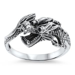 Sterling Silver Dragon Band Ring